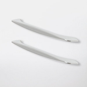Lot de 2 poignées effet chrome argent poli "Cilantro" L 21,8 cm