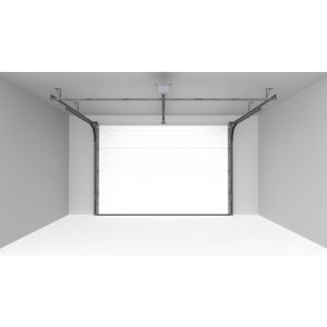 Porte de garage sectionnelle motorisée H. 200 cm l. 300 cm blanche
