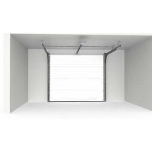 Porte de garage sectionnelle motorisée H. 200 cm l. 240 cm grise