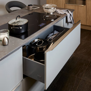 Casserolier amorti anthracite l.96,4 x h.19 cm