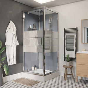 Cabine de douche hydromassante "Beloya" miroir - L.90 x l.90 x H.220 cm