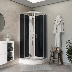 Cabine de douche hydromassante "Onega" gris - L. 85 x l. 85 x H. 225 cm
