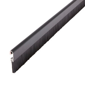 Bas de porte brosse noir Noir mat