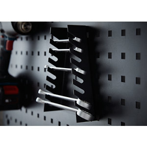 Porte clés - râtelier en acier noir satiné