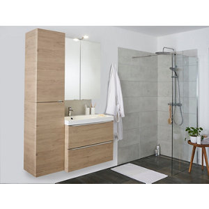 Paroi de douche à l'italienne Walk-In "Beloya" l.80 cm en verre transparent