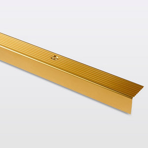 Nez de marche aluminium effet laiton long. 1800 x larg. 25 x ép. 20 mm