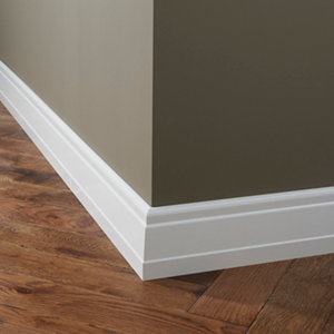 Plinthe moulurée blanche L. 220 cm x l. 100 mm x Ép. 19 mm