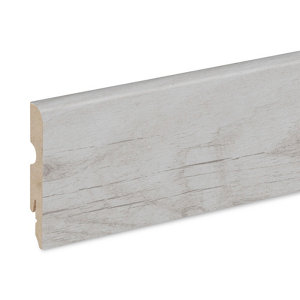 Plinthe décor imitation pin lavé blanc