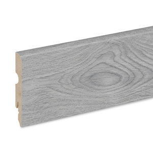 Plinthe décor imitation pin gris 2 frises L. 220 x - H. 8 cm x Ép. 13 mm