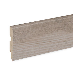 Plinthe décor imitation chêne gris brut nervuré L. 220 x - H. 8 cm x Ép. 13 mm