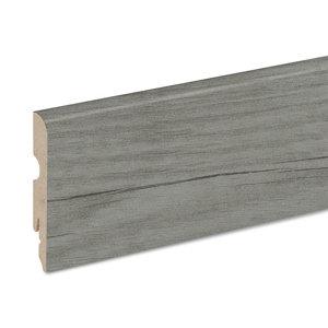 Plinthe décor imitation bois gris - L. 220 x - H. 8 cm x Ép. 13 mm