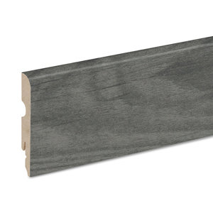 Plinthe décor imitation chêne gris foncé 2 frises L. 220 x - H. 8 cm x Ép. 13 mm