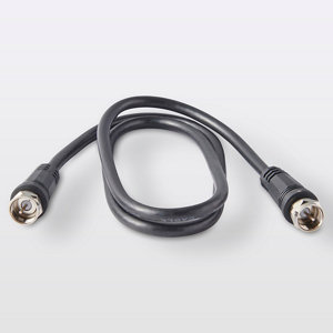 Prolongateur pour TV avec prise F - mâle / mâle noir L. 0,75 m