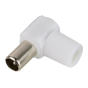 Fiche TV coudée coaxial 9,5 mm mâle