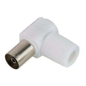 Fiche TV coudée coaxial 9,5 mm femelle