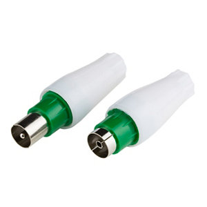 Lot de 2 fiches coaxial 9,5 mm femelle + mâle