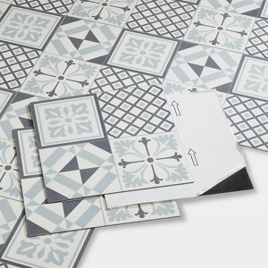 Dalle PVC adhésive Pop Rock carreau de ciment L. 30,5 x l. 30,5 cm