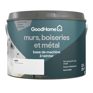 Peinture murs, boiseries et métal satin 2,5 L Base C