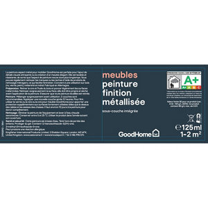 Peinture de rénovation meubles acrylique métallisé argent Bel Air 125 ml
