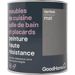 Peinture de rénovation meubles cuisine, salle de bains et placards acrylique mat gris Fairfield 0,75 L