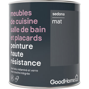 Peinture de rénovation meubles cuisine, salle de bains et placards acrylique mat gris Sedona 0,75 L