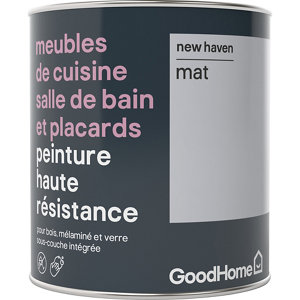 Peinture de rénovation meubles cuisine, salle de bains et placards acrylique mat gris New Haven 0,75 L