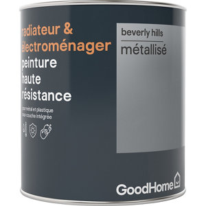 Peinture de rénovation radiateur et électroménager acrylique métallisé argent Beverly Hills 0,75 L