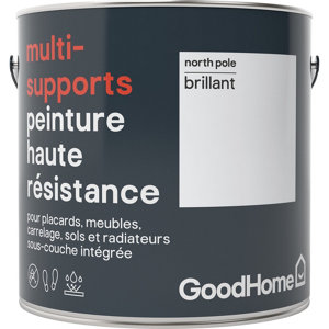 Peinture haute résistance multi-supports acrylique brillant blanc North Pole 2 L