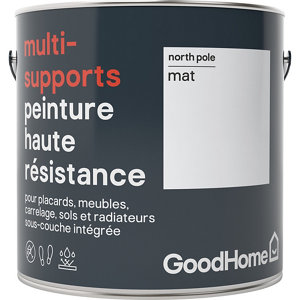 Peinture haute résistance multi-supports acrylique mat blanc North Pole 2 L