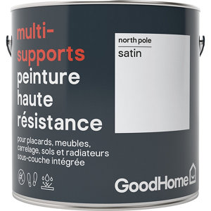 Peinture haute résistance multi-supports acrylique satin blanc North Pole 2 L
