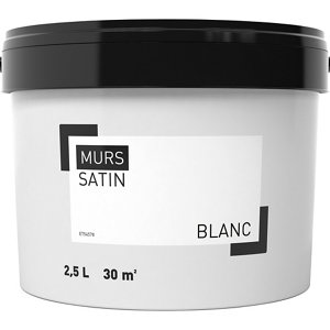 Peinture murale intérieure acrylique Satin Blanc 2.5 L
