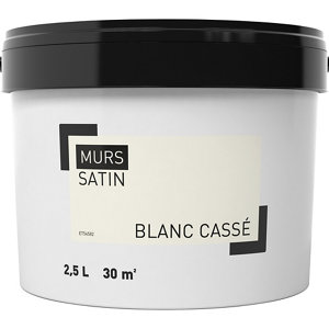 Peinture murale intérieure acrylique Satin Blanc cassé 2.5 L