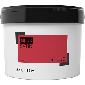 Peinture murale intérieure acrylique Satin Rouge 2.5 L