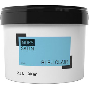 Peinture murale intérieure acrylique Satin Bleu clair 2.5 L