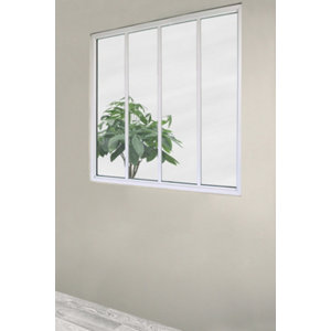 Verrière 4 panneaux industrial blanche