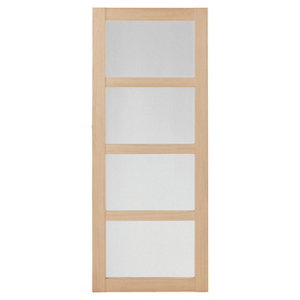 Porte coulissante bois vitrée Connemara 4 panneaux vitrés