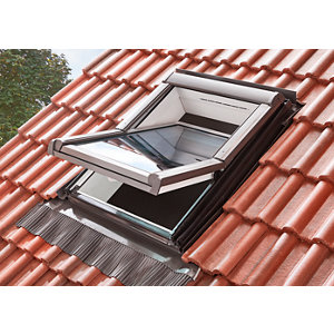 Raccord d'étanchéité RF004 anthracite pour fenêtre de toit haut. 118 x larg. 114 cm 