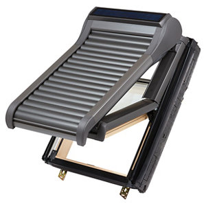 Volet roulant solaire pour fenêtre de toit - H. 98 x l. 78 cm