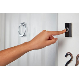 Bouton sonnette filaire noir