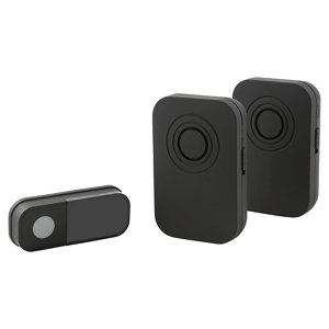 Lot de 2 carillons + Sonnette sans fil noirs Gamme "Liam"