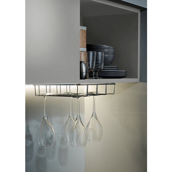 Support De Verres à Vin Sous Cabinet - Titulaire Chromé 24cm 2 Rangées Avec Vis