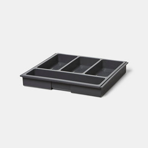 Range couverts extensible gris "Datil" 55 x 5 cm, 1 compartiment