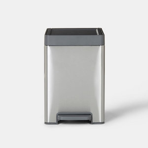 Poubelle à pédale anthracite brossé "Kora" - 14 L