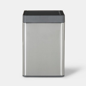 Poubelle à ouverture tactile anthracite brossé "Kora" - 15 L