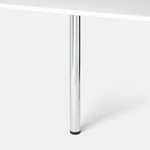 Pied plan de travail chromé - H. 87.5 cm / 91 cm x Ø 6 cm, 1 pièce