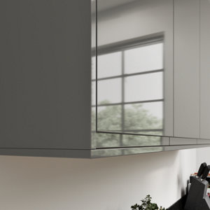 Corniche cache-lumière "Stevia/Garcinia" gris anthracite l.240 x h.3,5 cm