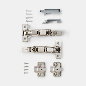 2 charnières 165° pour meuble d'angle bas à fermeture amortie