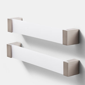 Lot de 2 poignées Blanc "Mulco"  L. 20.7 cm