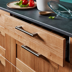 Lot de 2 poignées effet nickel brossé "Khara" L 18,8 cm