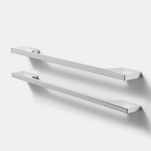 Lot de 2 poignées effet chromé poli "Hikide" L 35,2 cm